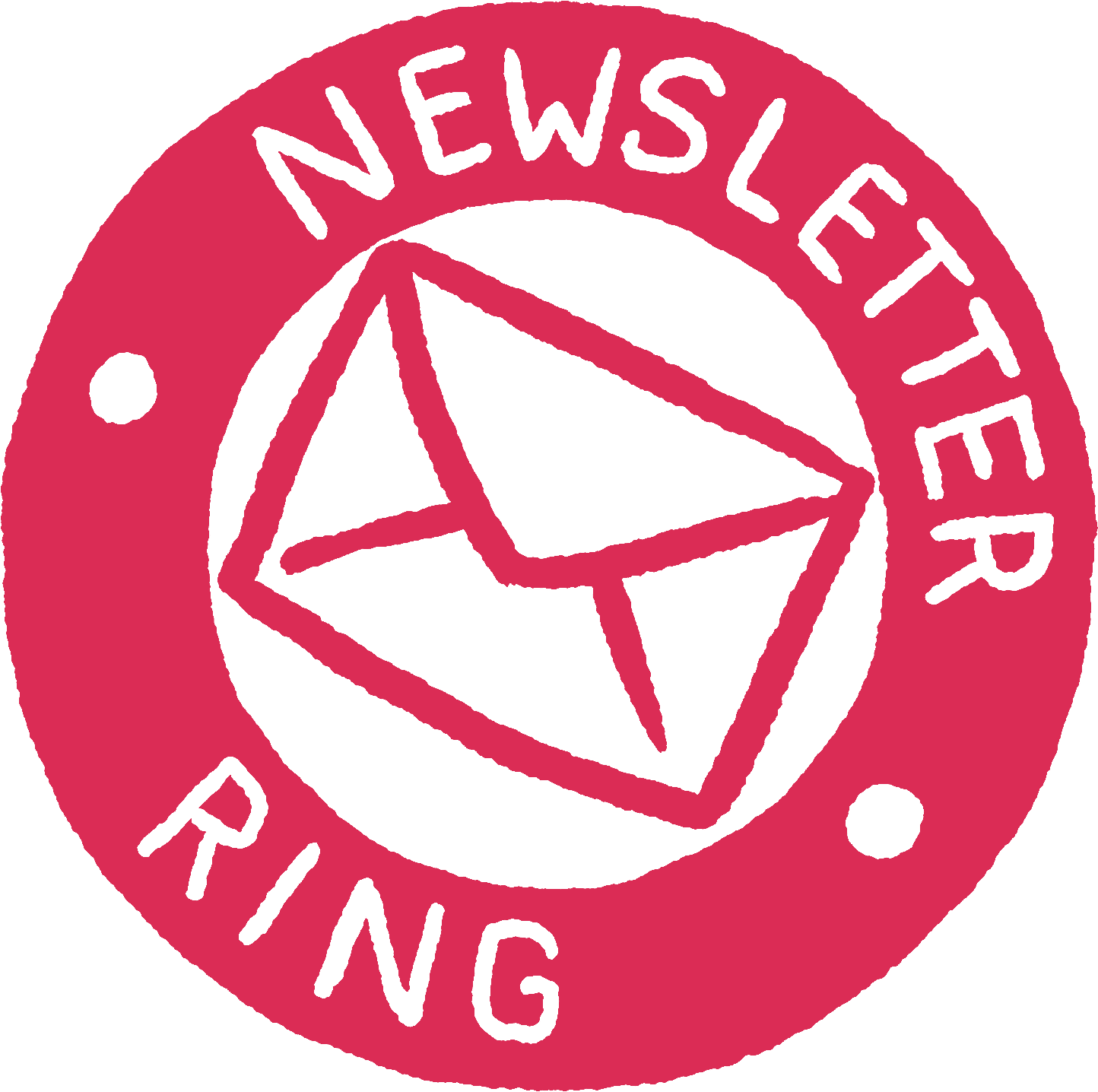 The logo for the Newsletter Ring, which is a red circle with "Newsletter Ring" written inside, and an envelope in the center of the circle.