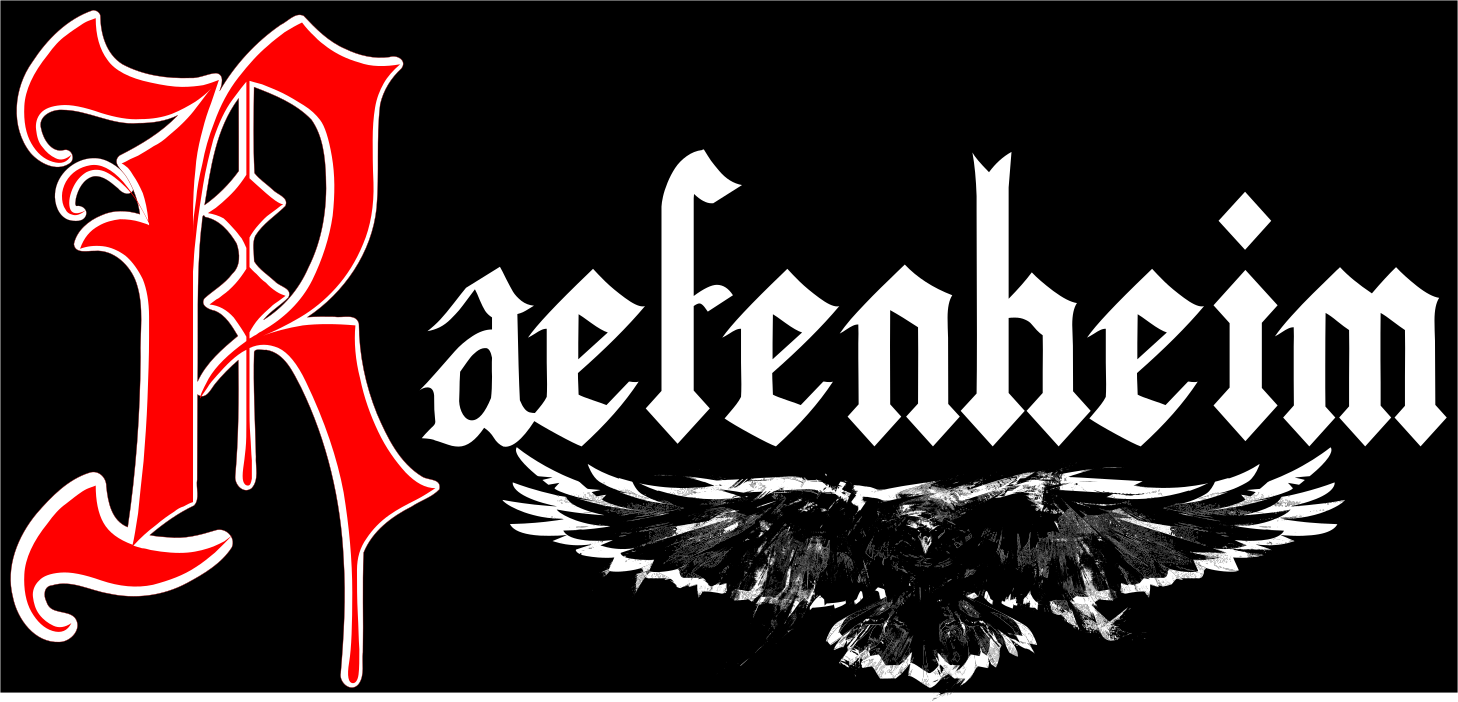 The stylized word Raefenheim, with the letter R in red and a crow with spread wings at the bottom.